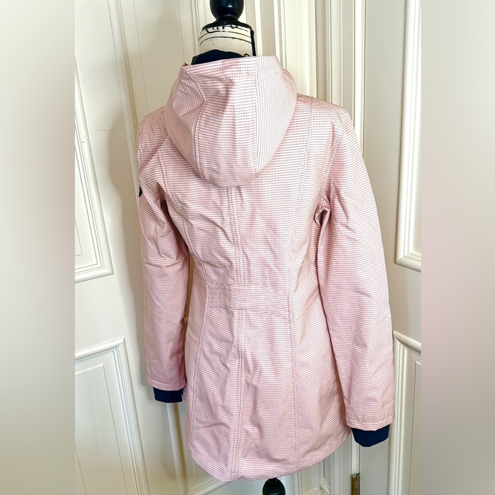 πΈ Nautica Softshell Rain Jacket β Pink w/ Black Polka Dots | Size S | Spring - Picture 2 of 12